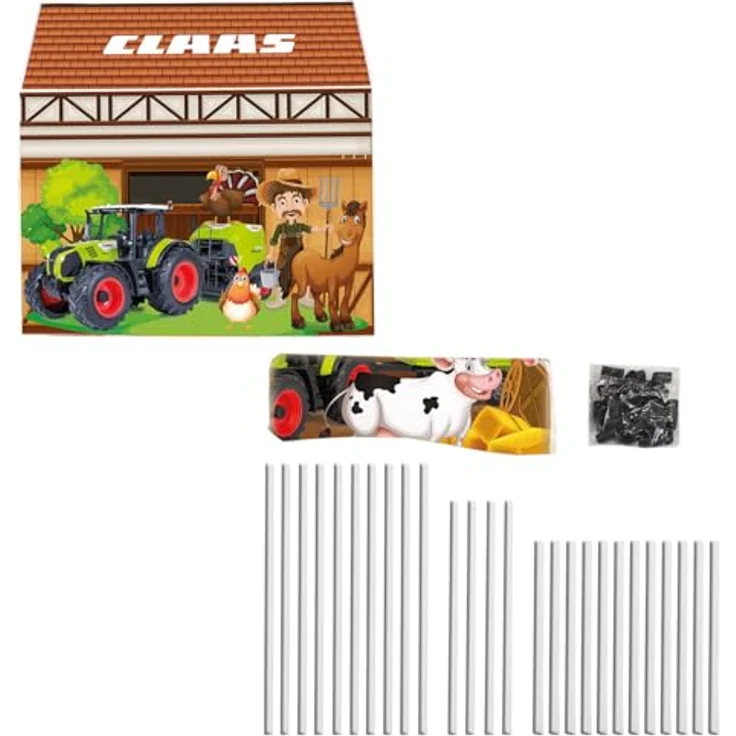 JAMARA 460754 Claas Spielhaus Bauernhof, lizenziertes Indoor-Zelt mit Türöffnung, einfache Montage, leicht und platzsparend demontierbar – Bild 5