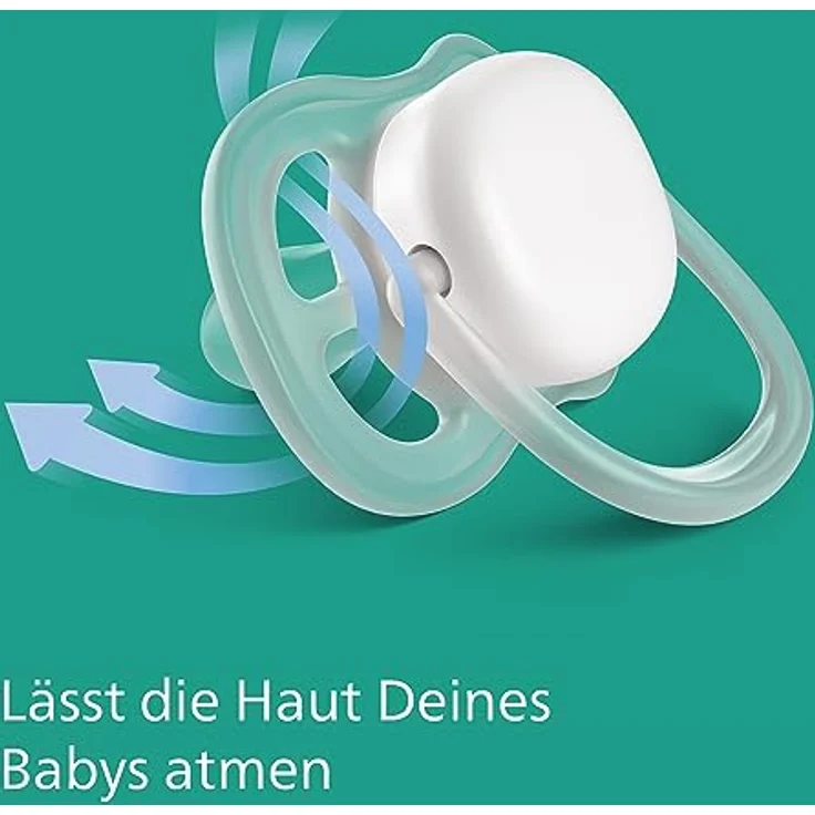 Philips Avent ultra air Nighttime Schnuller – 2er Pack, BPA-freier, atmungsaktiver, im Dunkeln leuchtender Schnuller für Babys von 6-18 Monaten, inklusive Transport- und Sterilisationsbox, Sternschnuppe/ Dreams (Modell SCF376/14) – Bild 2