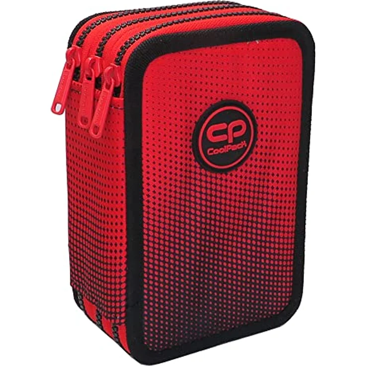 CoolPack XXL pencil case, 3-compartment school pencil case, triple pencil case, ombre gradient cranberry pencil case, 44-piece filled pencil case, 3-tier, red, Pencil case – Bild 1