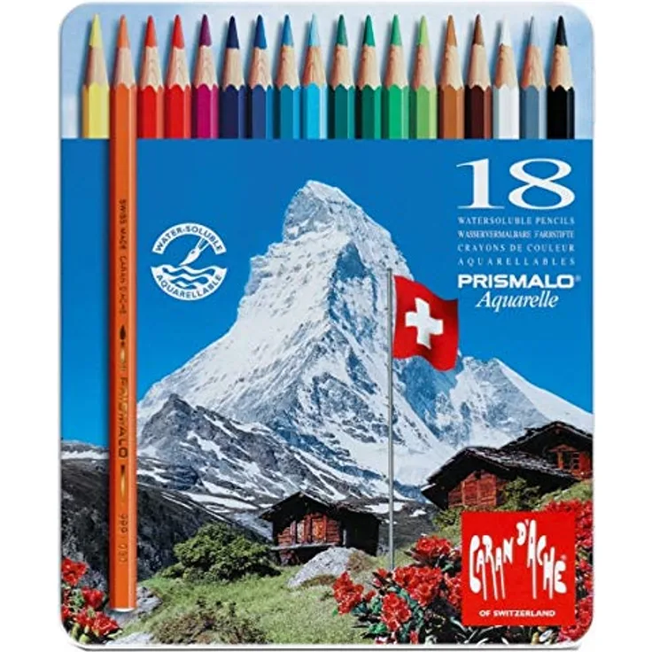 Caran d'ACHE - PRISMALO Aquarelle Buntstifte in Metallbox - 18 Stück