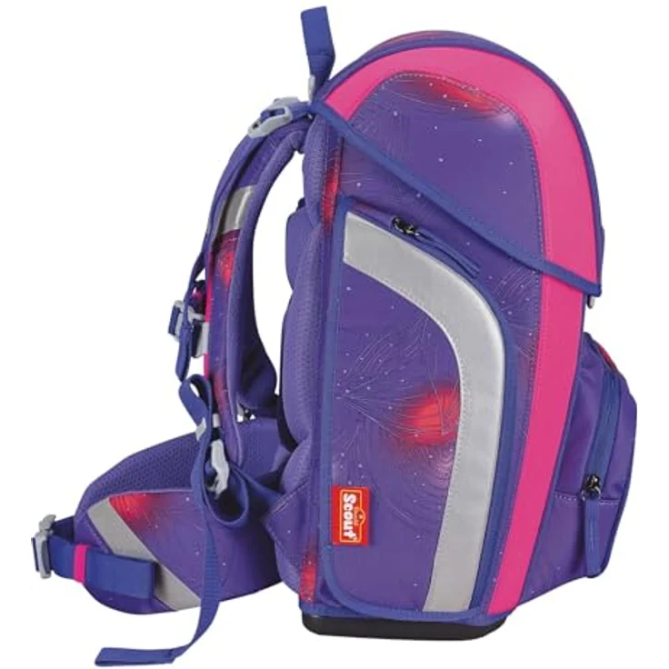 Scout Genius DIN Summer, Schulranzen mit höhenverstellbaren Schultergurten, 19 Liter Volumen, stabiler Bodenplatte und Magnetschloss – Bild 3
