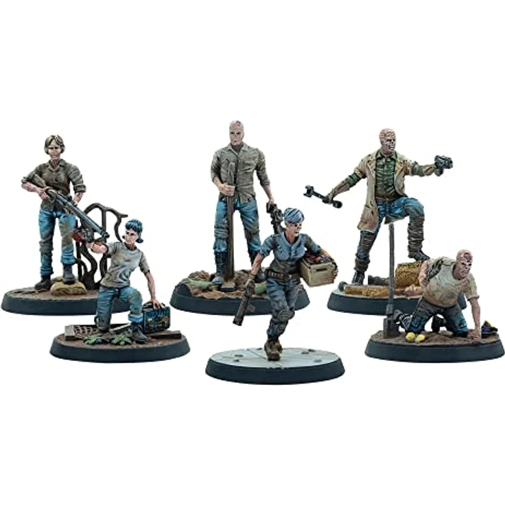 Modiphius Fallout Wasteland Warfare: Survivors - Ghoul Settlers, 6 unlackierte Miniaturen aus Kunstharz im 32 mm Format, inklusive malerischer Bases – Bild 2