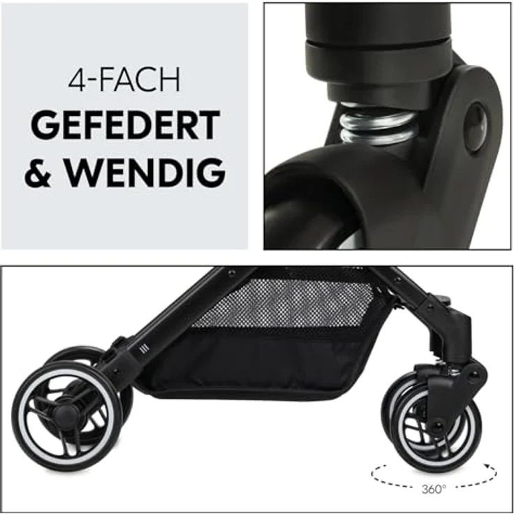 Hauck Kinder-Buggy Travel N Care, Simba grey, leicht, bis 22 kg belastbar, inkl. Schulter-Tragegrut – Bild 6