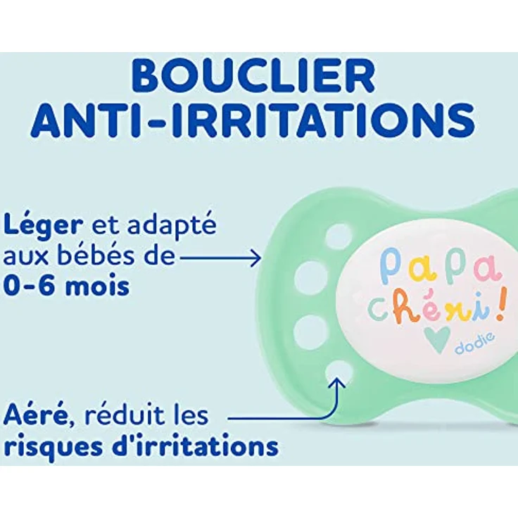 DODIE Set mit 2 anatomischen Schnullern – 0–6 Monate – BPA-frei, beständig – Liebe Mama und Papa – zufällig mit oder ohne Ring – Bild 3