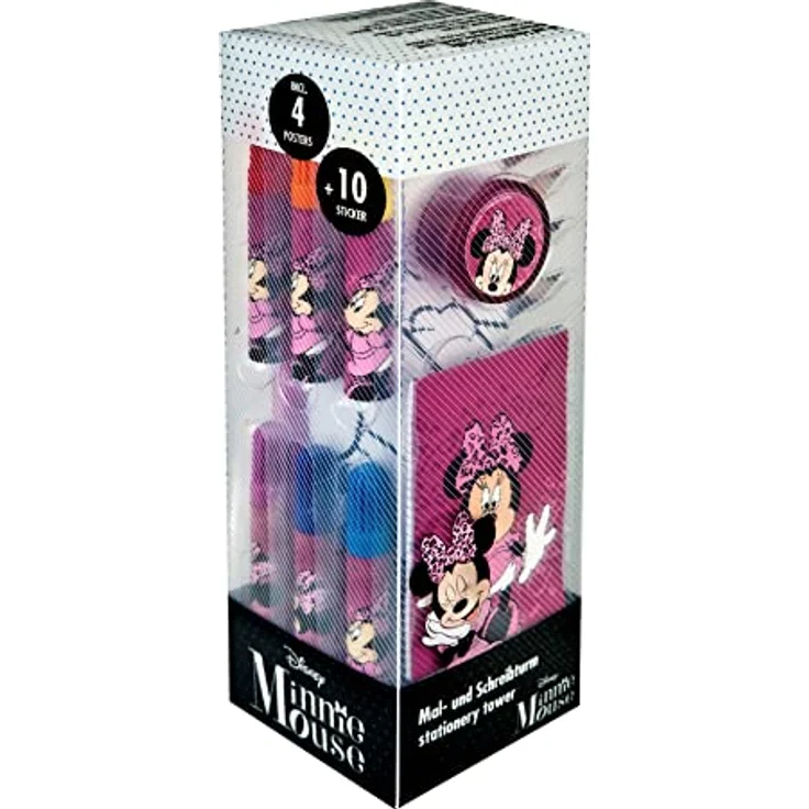 Disney Minnie Mouse Farbkasten Schreibwaren-Set, 35-teiliges Kreativset für Schule und Freizeit – Bild 1