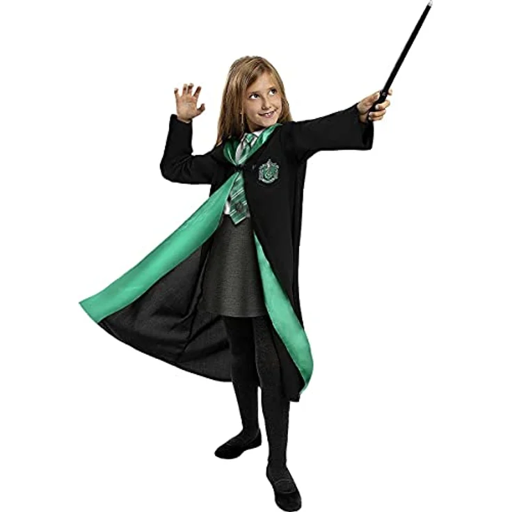 Funidelia Harry Potter Slytherin Kostüm 100% OFFIZIELLE für Jungen und Mädchen Größe 7-9 Jahre Hogwarts, Zauberer, Film und Serien - Bunt – Bild 1