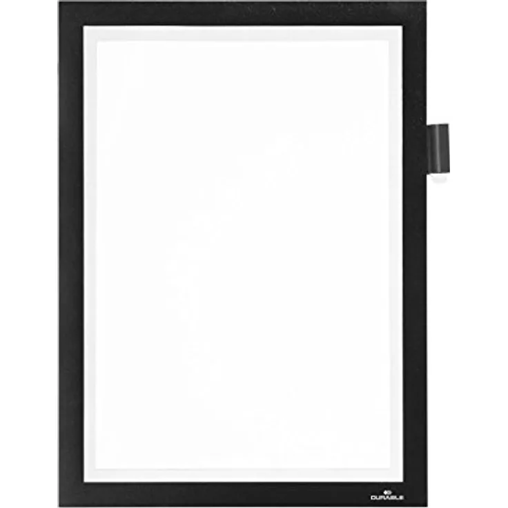 Durable Info-Rahmen Duraframe Magnetic Note (A4, offener Magnetrahmen mit Stifthalter), 1 Stück, schwarz, 498901