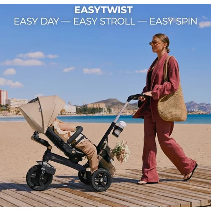 Kinderkraft Dreirad Easytwist, Dreirad für Kinder mit drehbarem Sitz und verstellbarem Dach – Bild 3