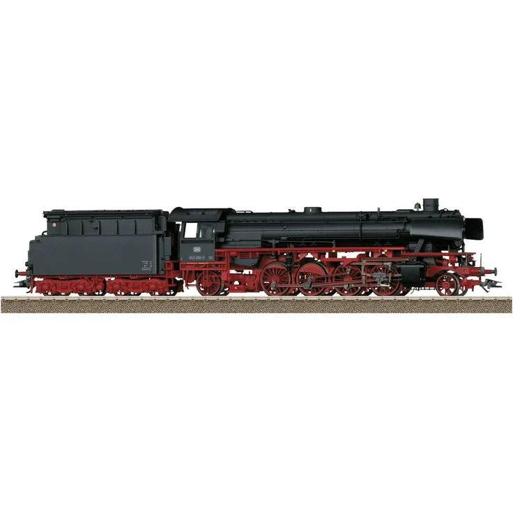 TRIX H0 25042 H0 Dampflok BR 042 Öl der DB, mit Digital-Decoder und umfangreichen Geräuschfunktionen, schwarz/rote Grundfarbgebung