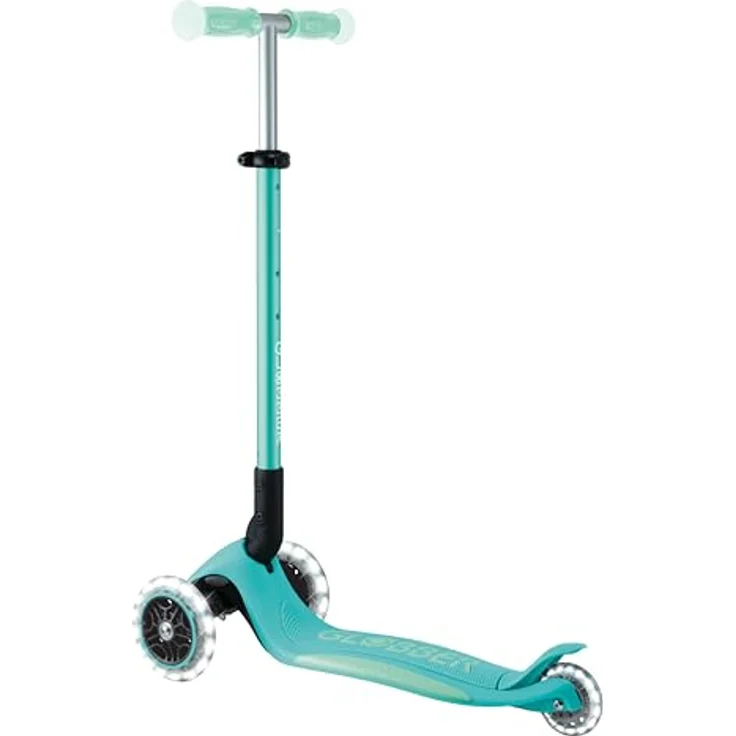 GLOBBER ELITE GLOW LIGHTS – 3-Rädriger Kinderroller mit verstellbarer Lenkerhöhe, LED-Leuchtrollen und Glow-Effekt, dunkelmint – Bild 7