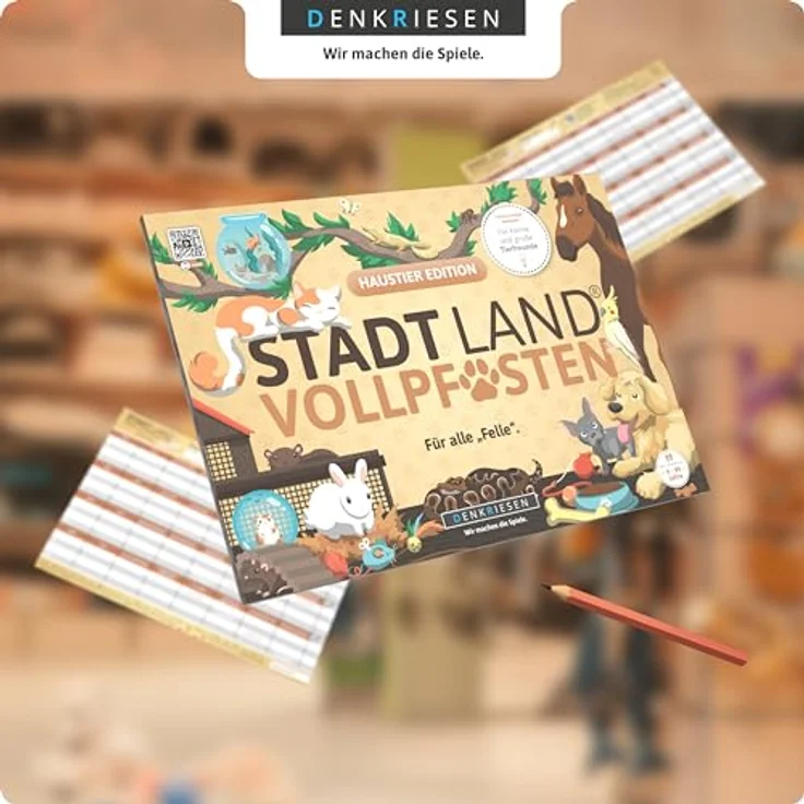 Denkriesen Stadt Land Vollpfosten® Haustier Edition "Für alle Felle.", Familienspiel, A4 Spielblock, Made in Germany – Bild 5