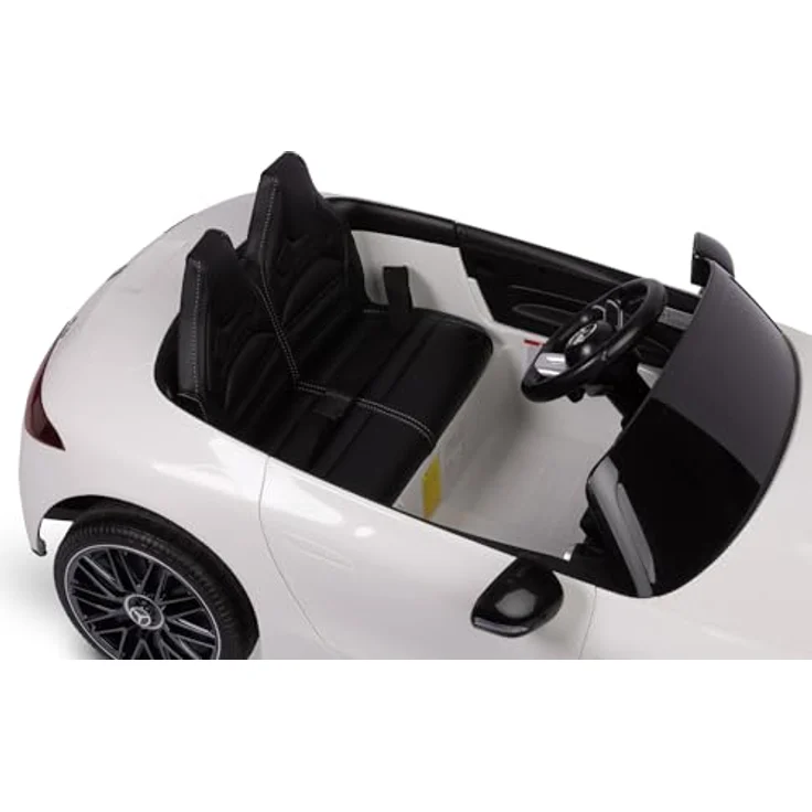 CARETERO Kinder Elektroauto Mercedes-Optik SL63, Akkubetrieben, für Kinder ab 3 Jahren, Weiß, mit Fernbedienung und USB-Musikpanel – Bild 7
