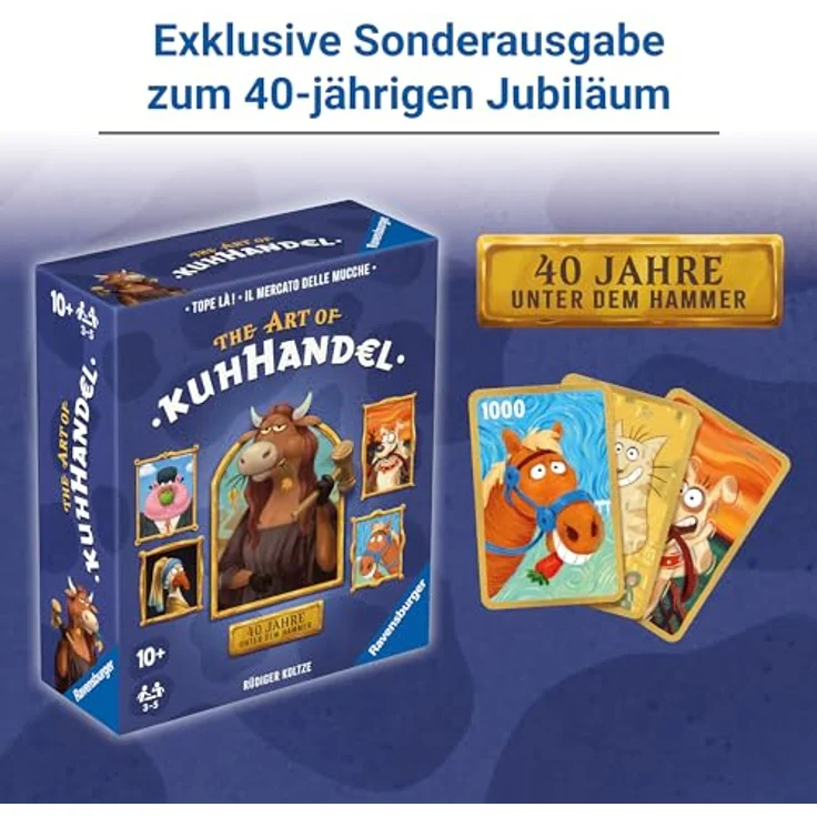 Ravensburger Kuhhandel 40th Birthday, Jubiläumsausgabe mit Holz-Versteigerungshammer und neuen Spielvarianten, für 3-5 Spieler ab 10 Jahren – Bild 3