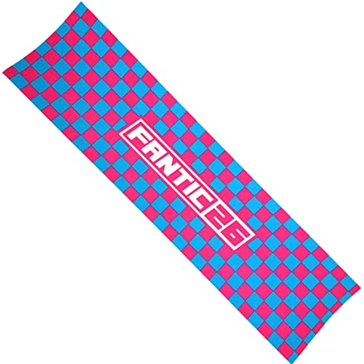 Fantic26 Stuntscooter Stunt-Scooter Griptape 58,5cm x 15,5cm Checker Pink/Türkis, reißfestes/wasserfestes PVC Material, extra starker Kleber – Bild 2