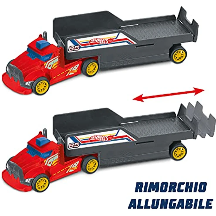 Mondo Hot Wheels Double Truck Camión teledirigido, 2-in-1-Renntruck mit abnehmbarem Anhänger und Rückwärtsfunktion, Farbe (63681) – Bild 5