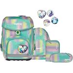 ergobag cubo Set, ergonomischer Schulrucksack 5-teilig für 1. Klasse, Standfest und individuell gestaltbar, Schwarz