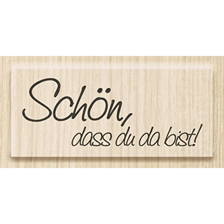 Knorr Prandell Stempel aus Holz (Menü) Motivgröße 5 x 2 cm, Motiv: Schön, dass du da bist. – Bild 3