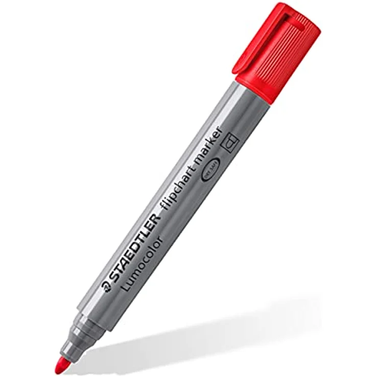 STAEDTLER flipchart Marker Lumocolor, farbintensive, schnelltrocknende, geruchsarme Tinte, schlägt nicht durch Papier durch, 4 flipchart Marker in aufstellbarer STAEDTLER Box, 356 WP4-1 – Bild 3