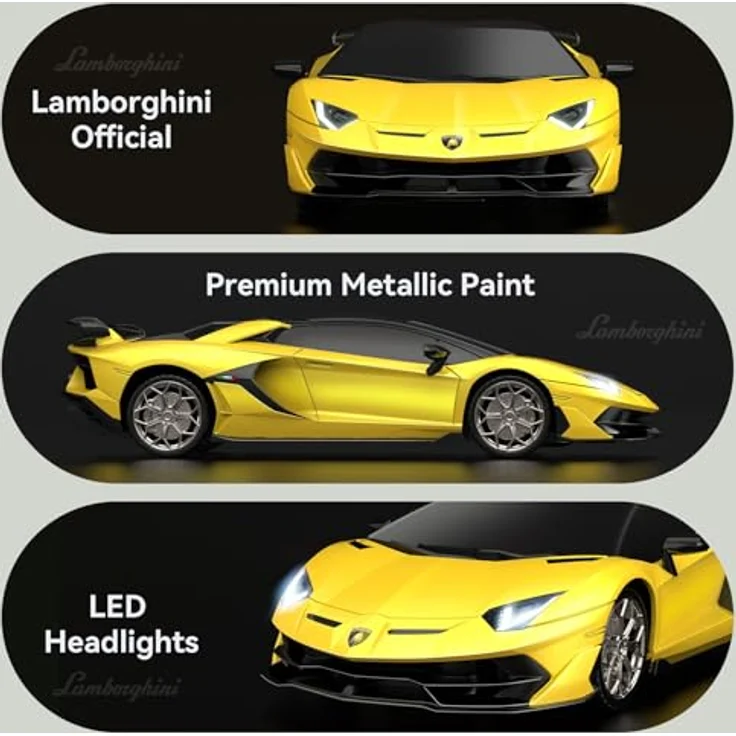 AEROQUEST 1:24 Lamborghini SVJ Roadster, Ferngesteuertes Auto mit 2,4GHz Frequenz, Gelb, offiziell lizenziertes RC Auto für Jungen und Mädchen – Bild 4