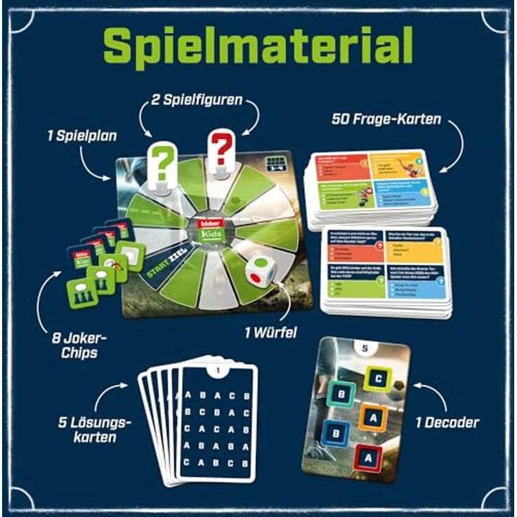 Kosmos Kicker Kids Fußball-Quiz, Brettspiel für 2-4 Spieler mit Fussballprofis vom Kicker Kids Magazin, ideal als Fußball Geschenk für Kinder und Fans ab 8 Jahren – Bild 3