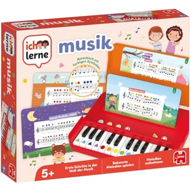 Jumbo Spiele Ich lerne Musik, Lernspielzeug mit selbstkorrigierendem Klavier und interaktiven Melodien – Bild 3