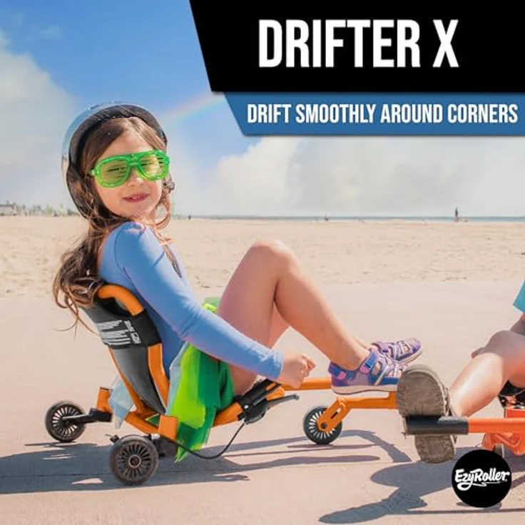 EzyRoller Drifter X Trike Dreirad Drift Kinderfahrzeug Spielgeräte für draußen Dreirad Kinder Dreiradscooter 4 - 14 Jahre orange - Preisvergleich – Bild 3