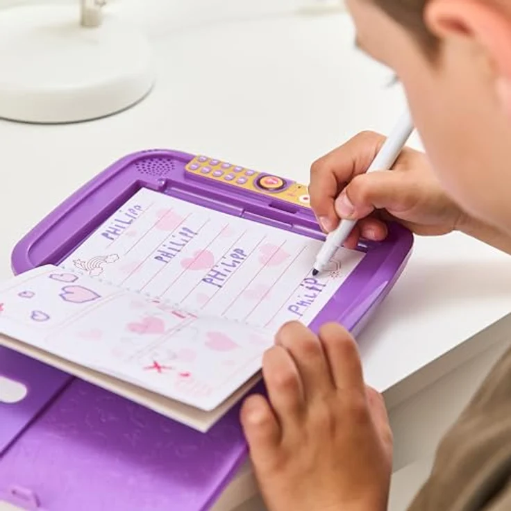 VTech Unicorn Academy - Magisches Tagebuch, interaktives Lernspiel mit 5 Spielmodi, integriertes Mikrofon und Passwortschutz, Deutsch – Bild 5