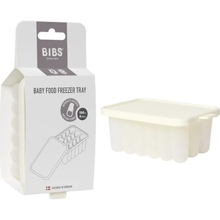 Bibs Baby Food Freezer Tray, Gefrierbehälter für Babynahrung in Ivory - BPA-frei, spülmaschinenfest, ideal für Portionierung