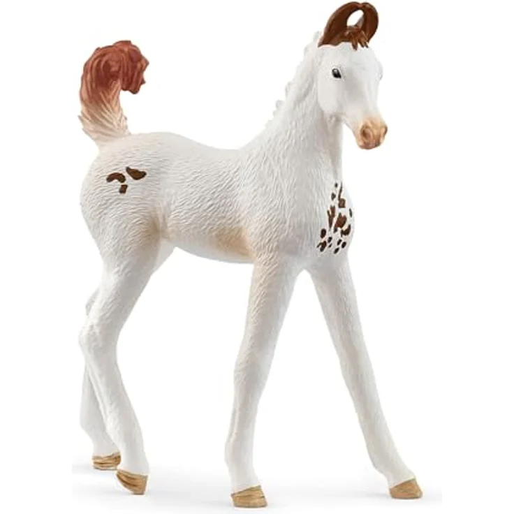 Schleich Marwari Fohlen (14896) - weiß mit brauner Scheckung, 7 x 2,6 x 8,4 cm, Teil der Horse Club Reihe – Bild 1