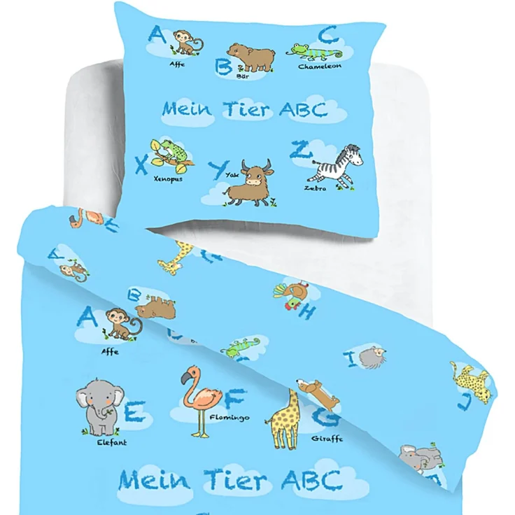 Mein Tier ABC Bettwäsche Digitaldruck ESPiCO Sleep and Dream 135 x 200 + 80 x 80 cm – Bild 3