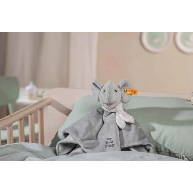 Steiff 242724 Soft Cuddly Friends My First Ellie Elefant Schmusetuch, Gray Violet, 26cm – Bild 2