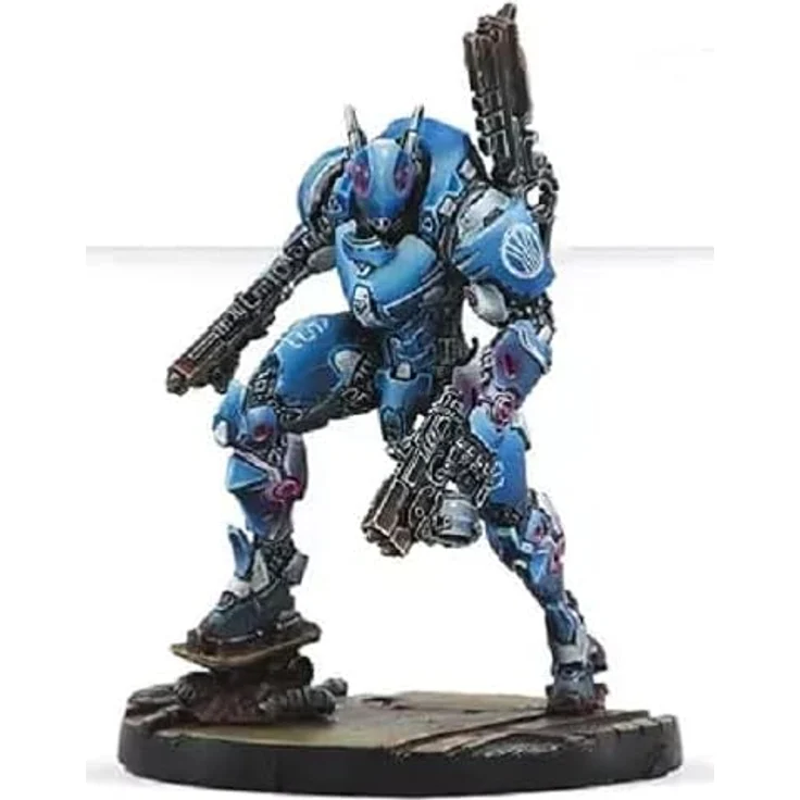 Infinity Reinforcement.: Squalos Mk-II, PanOceanian Armored Cavalry - Hyper-sophisticated Heavy Lancers Regiment, PanOceania's Finest Instrument of Persuasion, in Armor Blue. – Bild 2