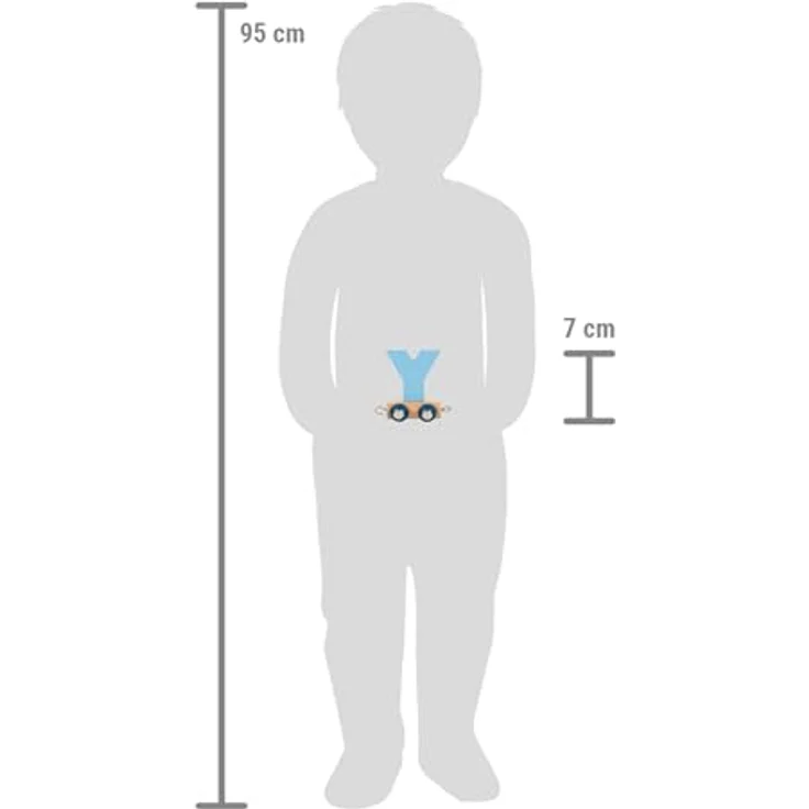 Small Foot Buchstabenzug Polar Y, hellblau, Spielzeug-Zug aus Holz mit Metallachsen, Made in Germany – Bild 2