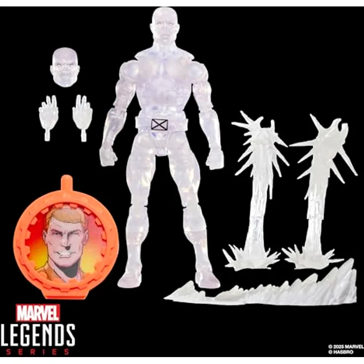 Marvel Legends Series Secret Wars Ice Man, X-Men Retro Action-Figur zum Sammeln, 15 cm mit austauschbaren Köpfen und Eiseffekten – Bild 2
