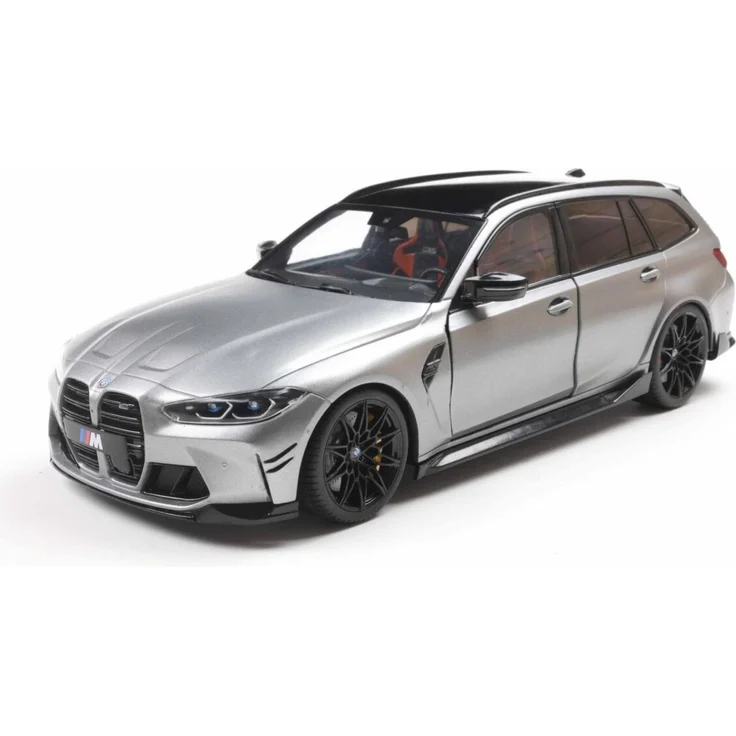 Solido 1:18 BMW M3 (G81) TOURING, detailgetreues Modellauto aus Die-cast mit grauer Metallic-Oberfläche und Performance Teilen
