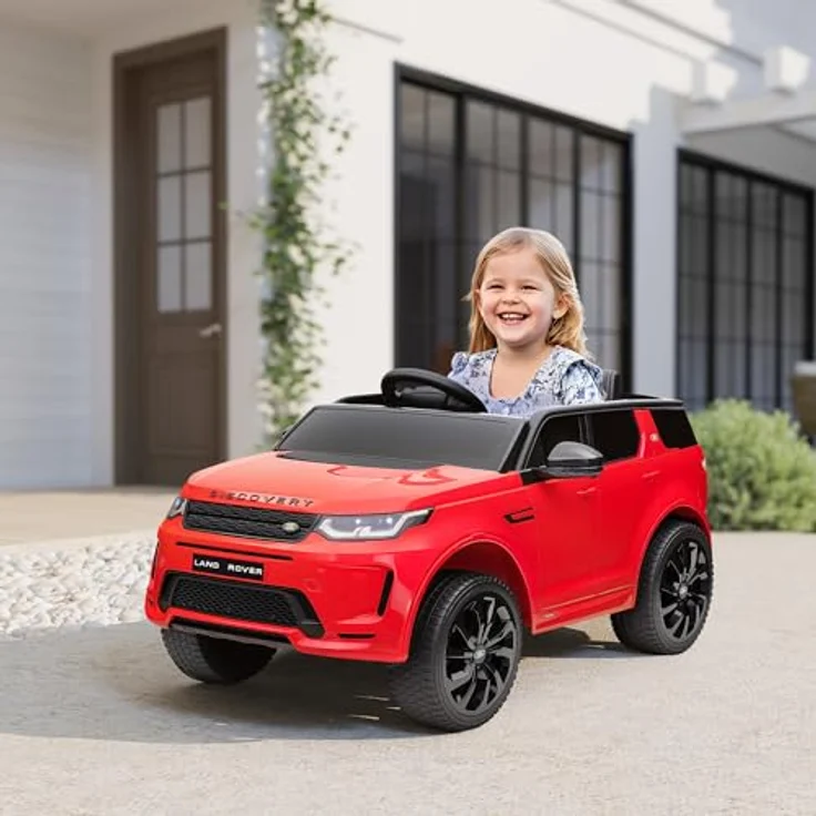 AIYAPLAY Kinder Elektroauto 12V Land Rover Discovery Sport Kinderauto mit 2,4G Fernbedienung, Musik, Hupe, LED-Lichtern, USB/MP3-Anschluss, Rot – Bild 2