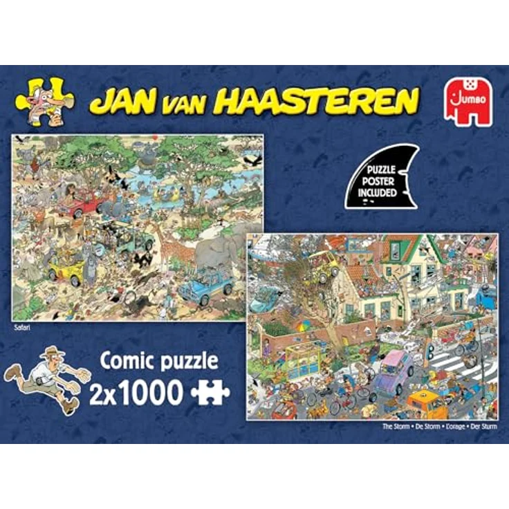 Jan van Haasteren Safari & Sturm, 2x1000 Teile Puzzle aus recyceltem Karton für Erwachsene – Bild 5