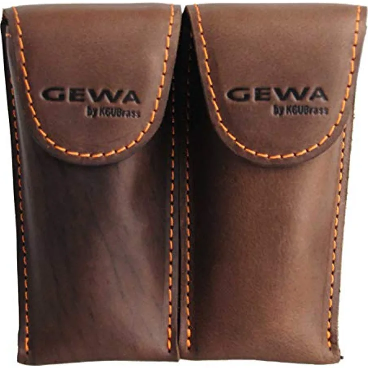 Gewa 720014 Mundstücktasche Crazy Horse Trompete braun für 2 Mundstücke
