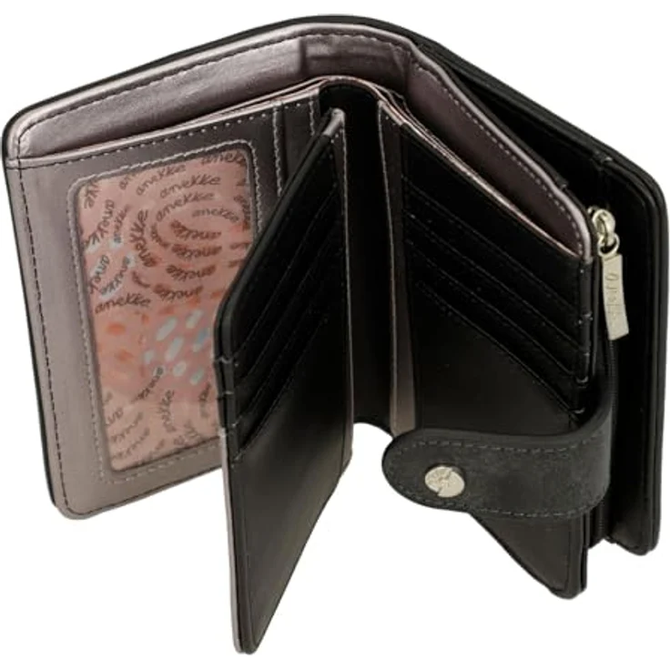 Anekke Geldbörse Peace & Love Nature Sixties RFID Wallet M, mit RFID-Blocker Schutz, Black & White – Bild 3