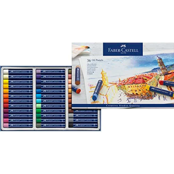 Faber-Castell Kreativset Ölpastellkreiden STUDIO QUALITY, 36er Etui, hochpigmentierte Farben für lebendige Kunstwerke – Bild 2