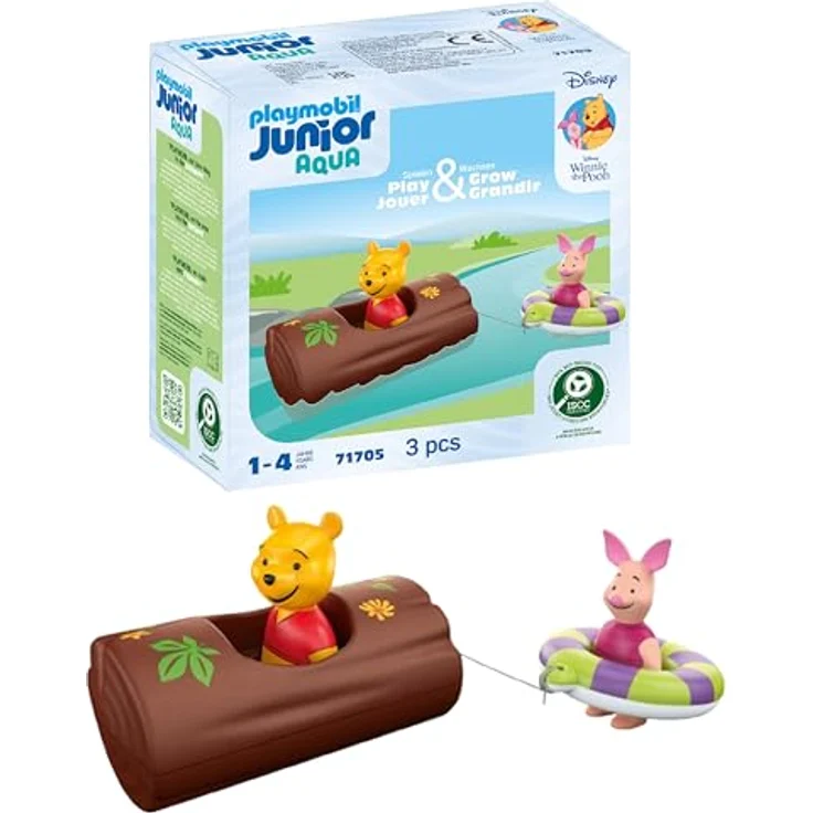 Playmobil® Konstruktions-Spielset Winnies & Ferkels Wasserabenteuer, JUNIOR & Disney, (3 St), Made in Europe – Bild 2