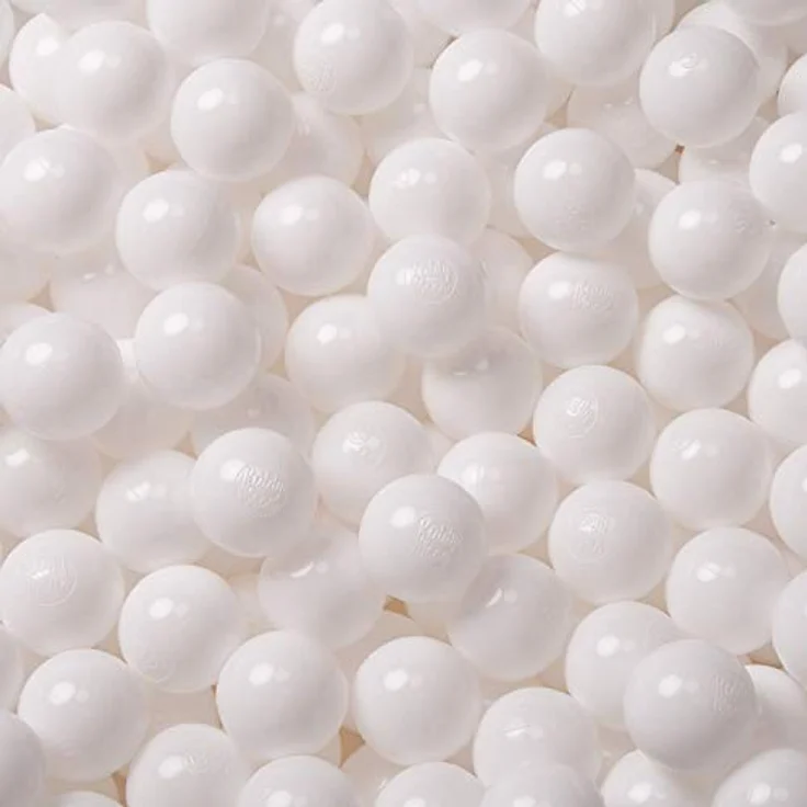 KiddyMoon Kinder Bälle 300 Stück, ∅ 6 cm Plastikbälle für Bällebad, weiß, Eurofins-zertifiziert, BPA-frei – Bild 2