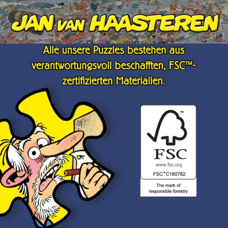 Jan van Haasteren At the Beach, 1500 Teile Comic Puzzle in limitierter Auflage mit detailreicher Strandszene und humorvollen Charakteren – Bild 4