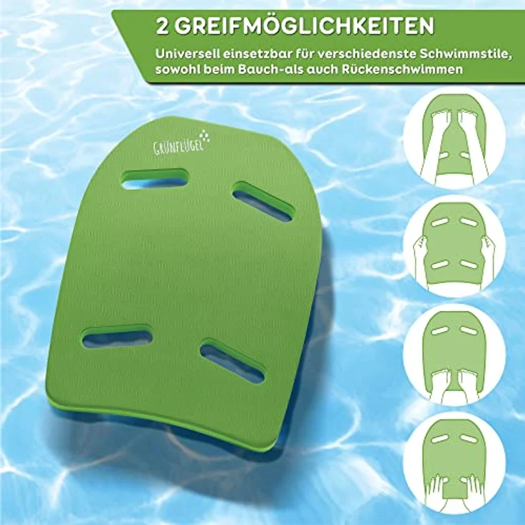 Grünflügel Schwimmbrett Kinder ab 3 – Die erste Schwimmlernhilfe aus Bio-TPE | 3-6 Jahre | Bodyboard Schwimmhilfe | Schwimmboard Kickboard für Schwimmen – Bild 2