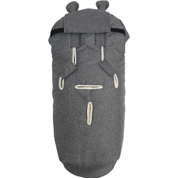 Kaiser 65825 XL EARS WOOL, Woll Fußsack für Kinderwagen und Fahrradanhänger, anthracite melange – Bild 2