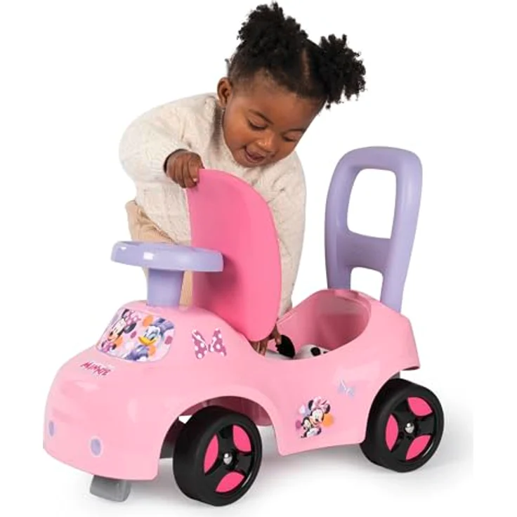Smoby Minnie Maus Rutscher, wendiges Kinderfahrzeug mit Hupenlenkrad, Rückenstütze, Staufach und Kippschutz, für Kinder ab 10 Monaten – Bild 3