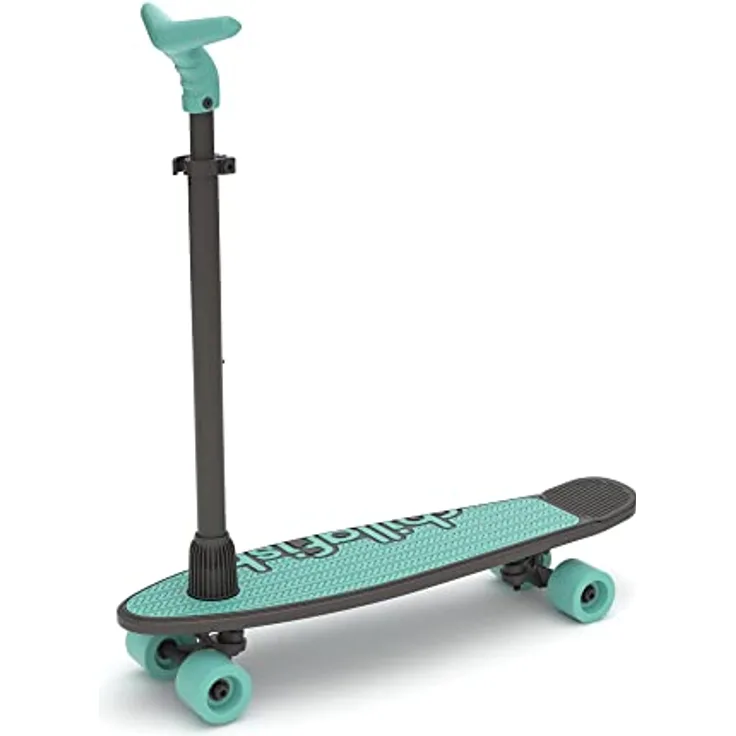 Chillafish Skatieskootie 2 Trainings-Skateboard und Lean-to-Steer-Roller mit abnehmbarem Stabilitätslenker, Mint