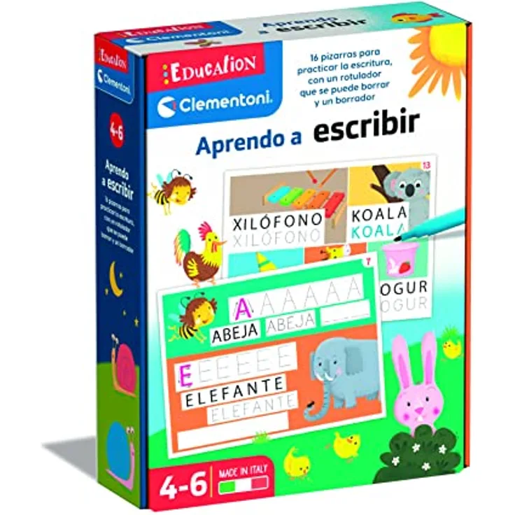 Clementoni 55308 Aprendo a escribir Set, Bunt, Lernspiel für Schreibanfänger