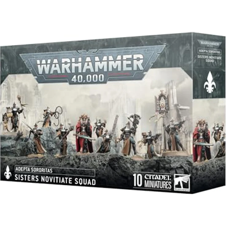 Games Workshop Warhammer 40 000 Adepta Sororitas: Schwestern Novitiate Squadron, 10 Anpassbare Kunststoffminiaturen mit Autogun oder Autopistole und Schwert