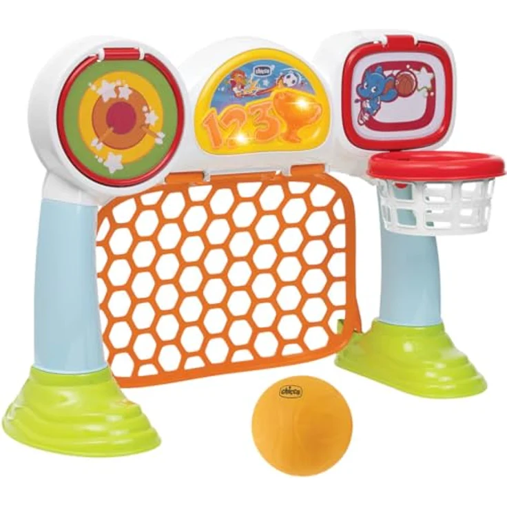 Chicco GOAL LEAGUE 2023, 3in1 Multi-Sport-Aktivitätsspiel mit Lichtern und Geräuschen, italienisches Design – Bild 1